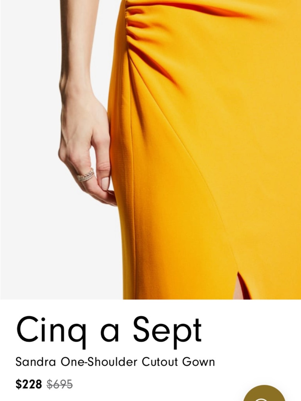 cinq a sept One-Shoulder Gown in Bright Orange - Picture 3 of 5